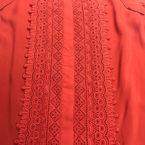 Maeve Anthropology Orange Button Down Size 2 - Picture 4 of 6